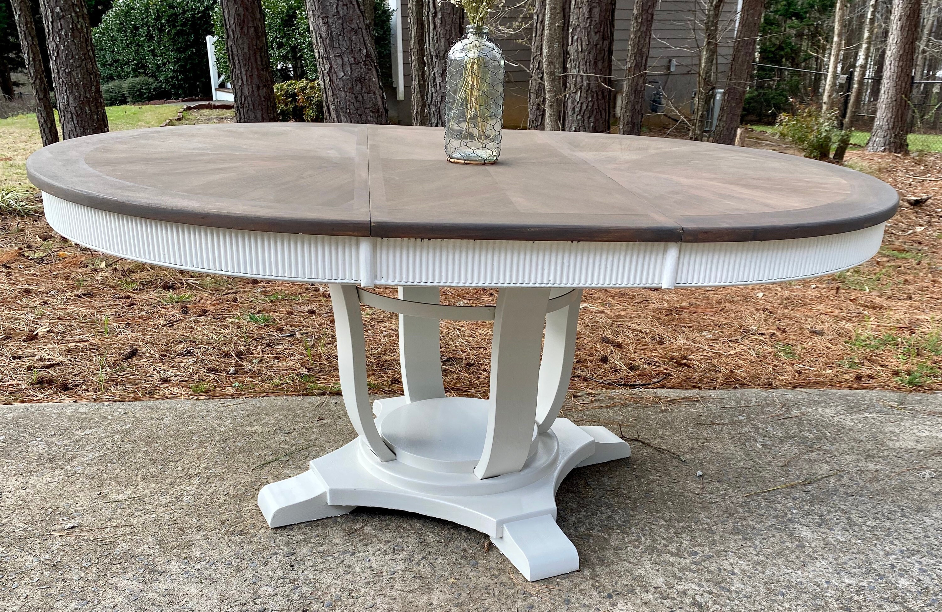 Round Pedestal Dining Table Farmhouse Round Pedestal Table Etsy