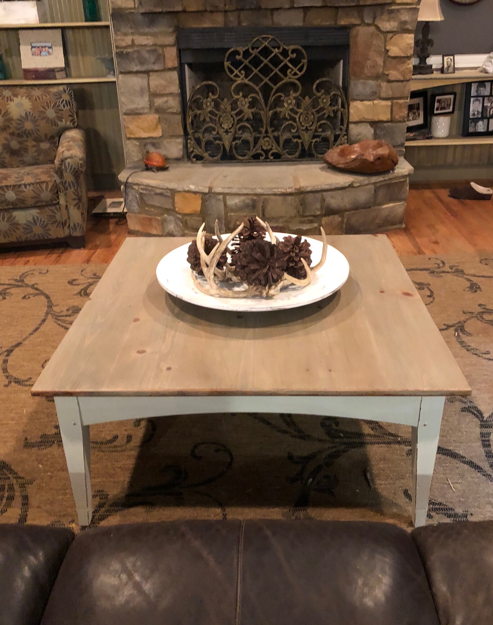 SOLD Modern Farmhouse Square Coffee Table Solid Wood Etsy