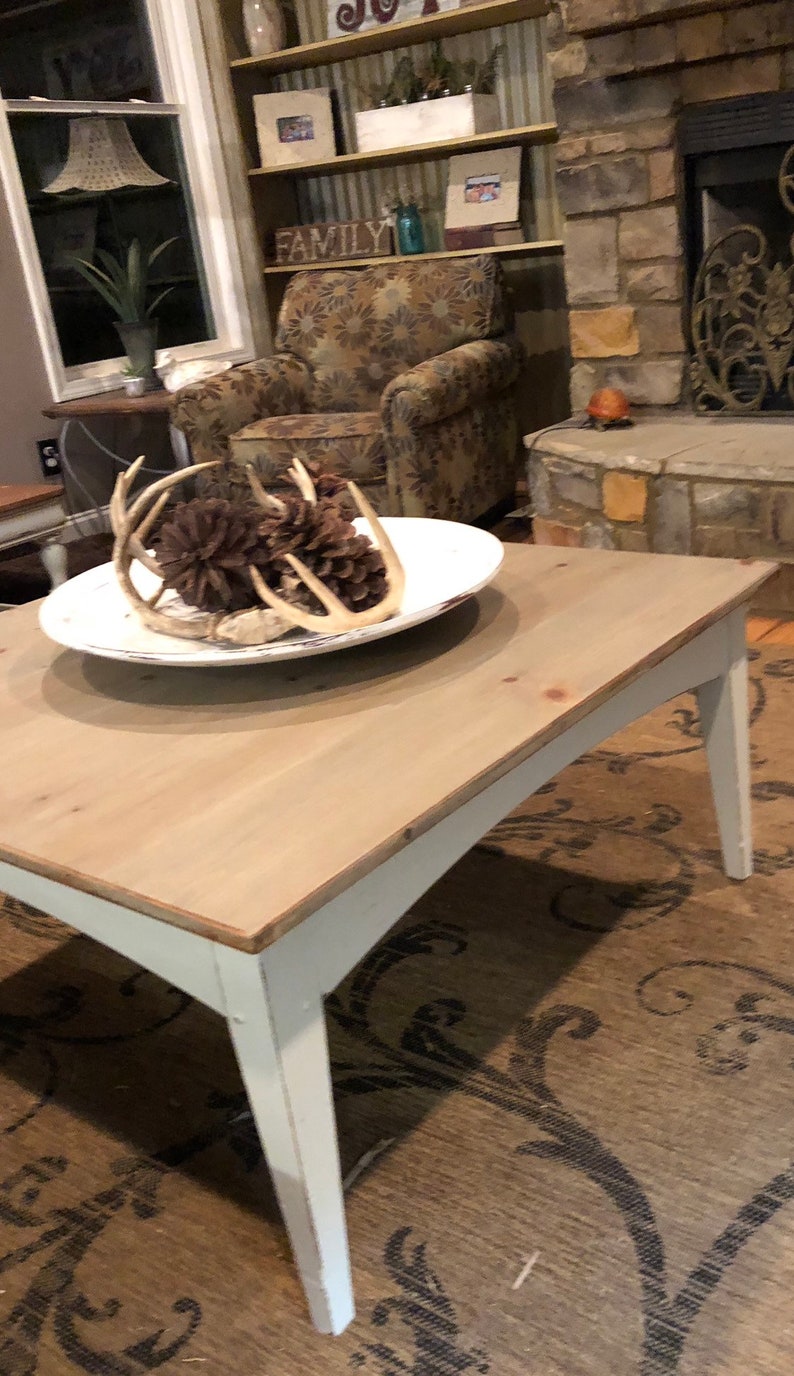 SOLD Modern Farmhouse Square Coffee Table Solid Wood Etsy