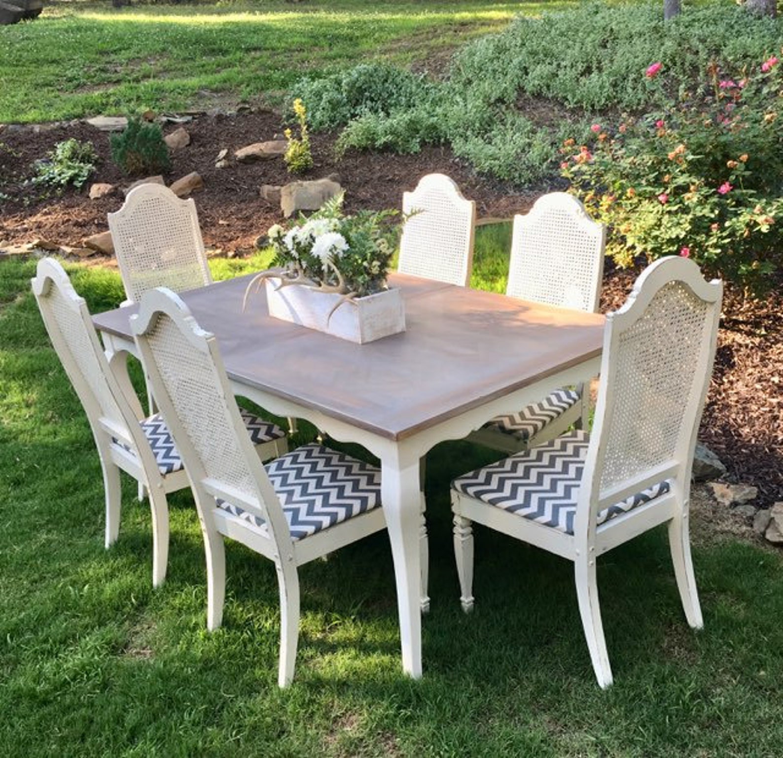 French Provincial Dining Set Solid Wood Table and 6 Antique - Etsy