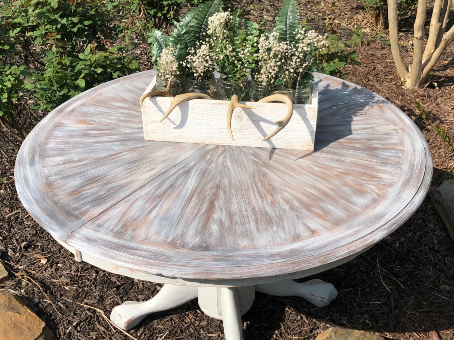 Solid Wood Claw Foot Round Pedestal Table Vintage Round Dining