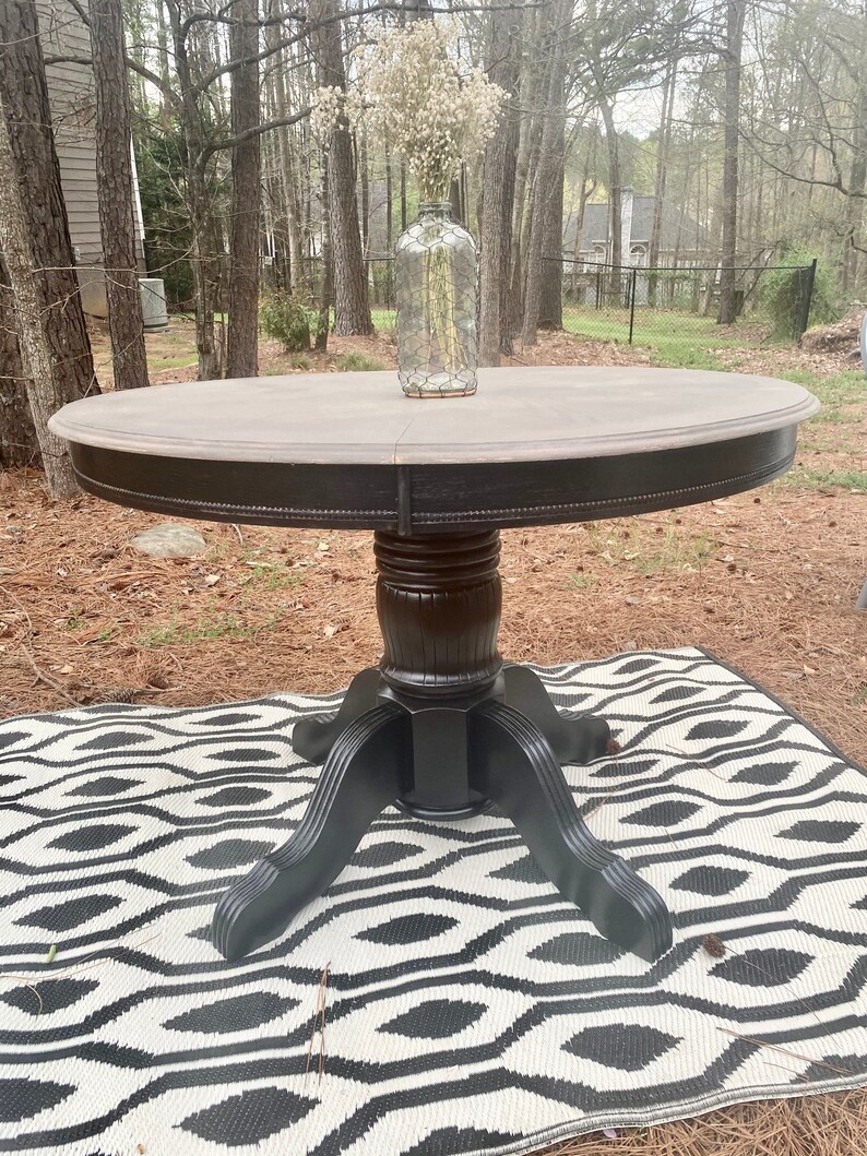 Round Dining Table Black Pedestal Tableround Dining Table - Etsy