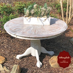 Solid Wood Claw Foot Round Pedestal Table Vintage Round Dining