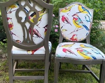 Custom, Wooden, Upholstered Dining Chairs