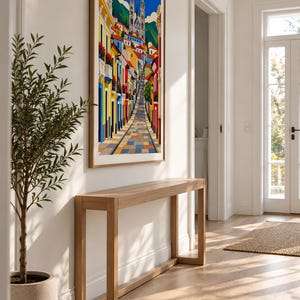 Street to the Cathedral — Quito, Ecuador — unframed fine art print. Frames and room accessories are not included.