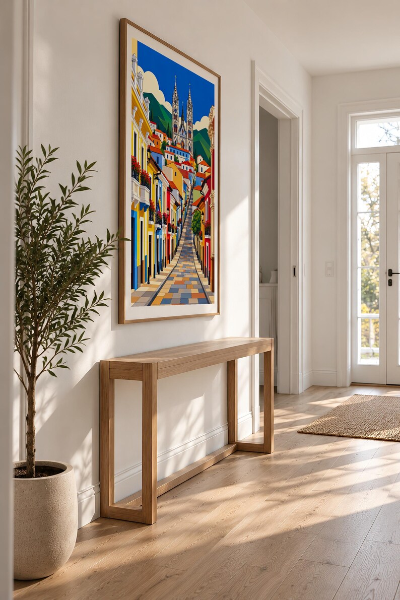 Street to the Cathedral — Quito, Ecuador — unframed fine art print. Frames and room accessories are not included.