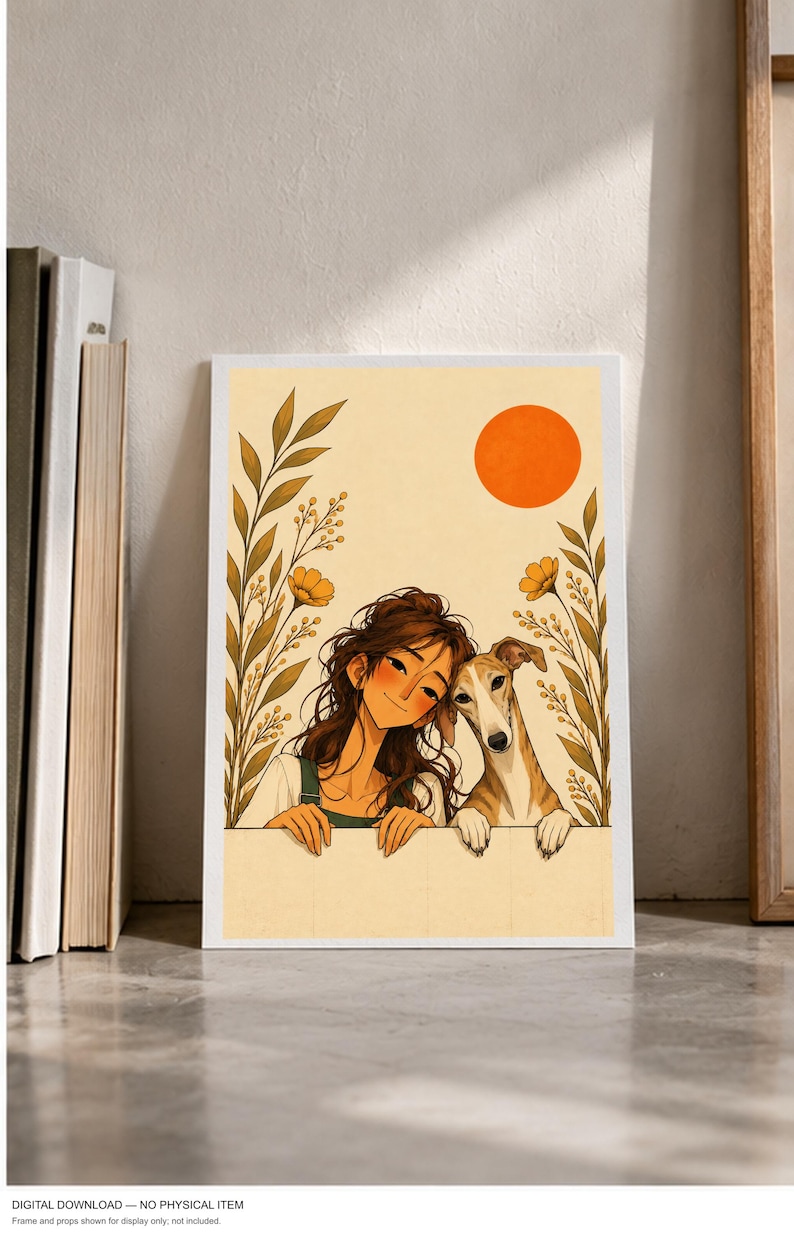 Autumn Friendship — digital illustration shown as a display example. No physical item, frame or props included.