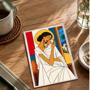 A Mother's Embrace — digital illustration shown as a display example. No physical item, frame or props included.