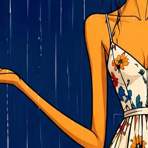 Serenity in the Rain — unframed fine art print. Frames and room accessories are not included.