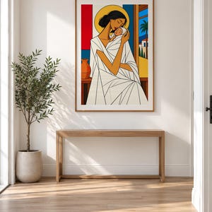 A Mother's Embrace — unframed fine art print. Frames and room accessories are not included.