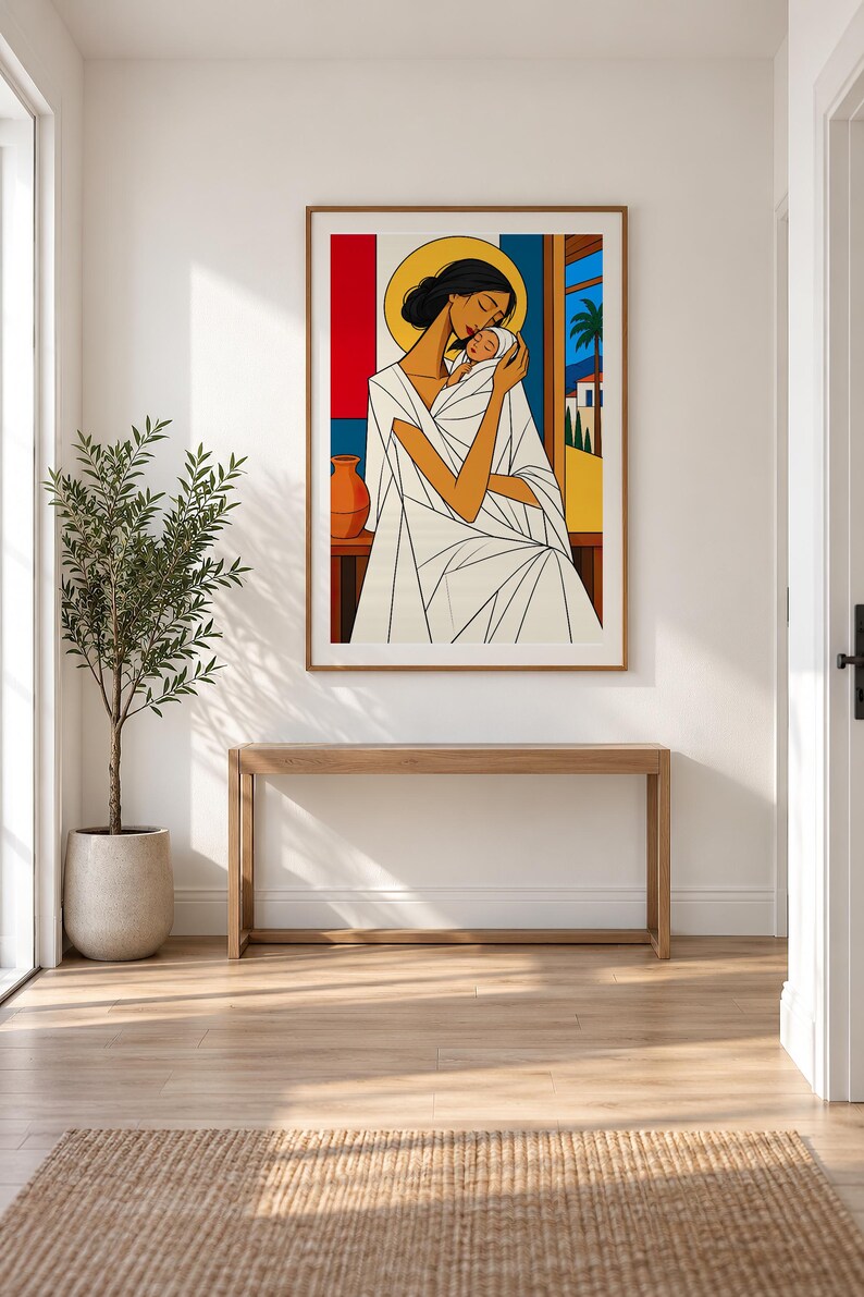 A Mother's Embrace — unframed fine art print. Frames and room accessories are not included.