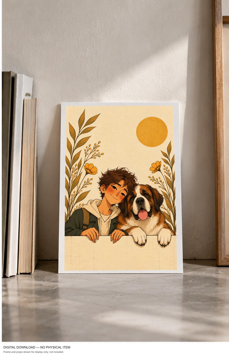 Golden Sun Friendship — digital illustration shown as a display example. No physical item, frame or props included.