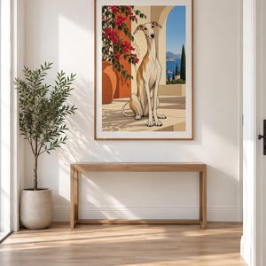 Mediterranean Greyhound — unframed fine art print. Frames and room accessories are not included.