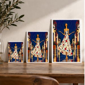 Serenity in the Rain — digital illustration shown as a display example. No physical item, frame or props included.