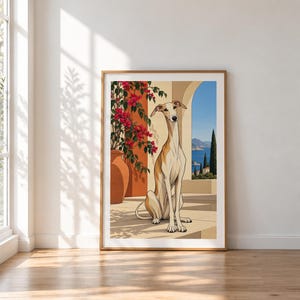 Mediterranean Greyhound — unframed fine art print. Frames and room accessories are not included.