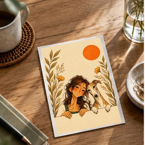 Autumn Friendship — digital illustration shown as a display example. No physical item, frame or props included.