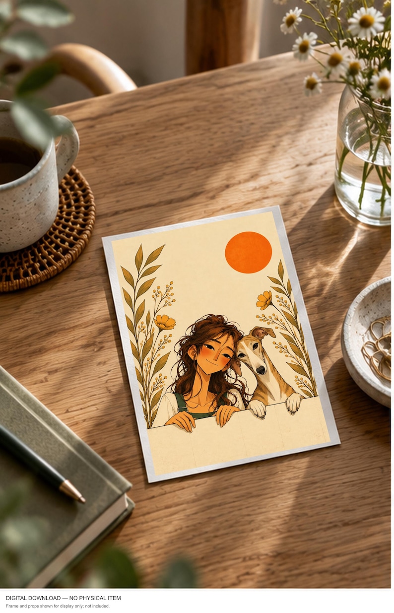 Autumn Friendship — digital illustration shown as a display example. No physical item, frame or props included.