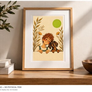 Green Sun Friendship — digital illustration shown as a display example. No physical item, frame or props included.