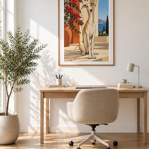 Mediterranean Greyhound — unframed fine art print. Frames and room accessories are not included.