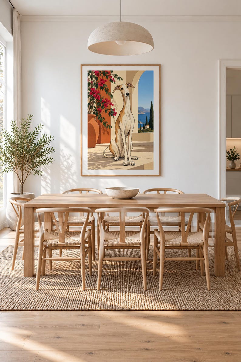 Mediterranean Greyhound — unframed fine art print. Frames and room accessories are not included.