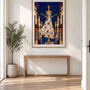 Serenity in the Rain — unframed fine art print. Frames and room accessories are not included.