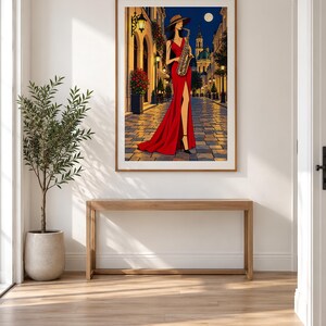 Saxophonist Under the Moon — unframed fine art print. Frames and room accessories are not included.