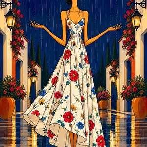 Serenity in the Rain — unframed fine art print. Frames and room accessories are not included.