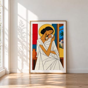 A Mother's Embrace — unframed fine art print. Frames and room accessories are not included.