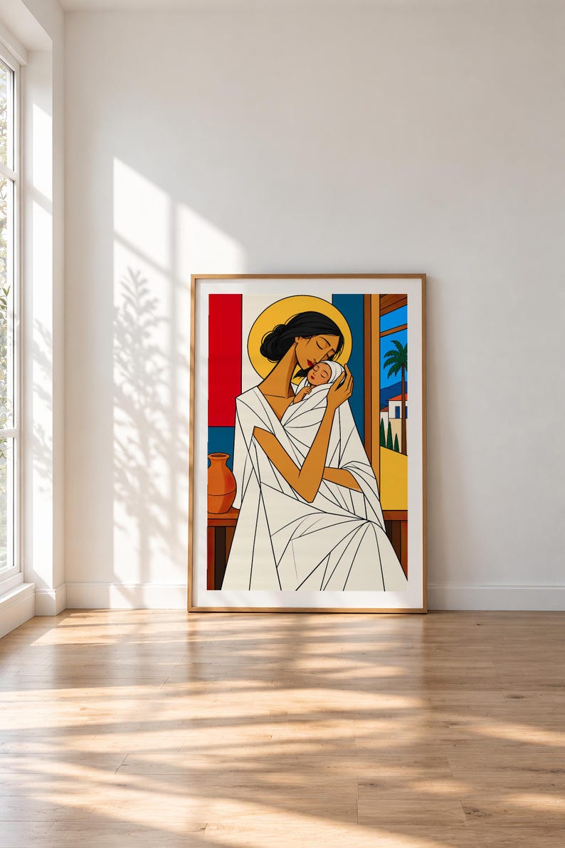 A Mother's Embrace — unframed fine art print. Frames and room accessories are not included.