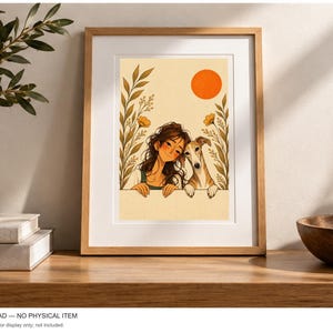 Autumn Friendship — digital illustration shown as a display example. No physical item, frame or props included.