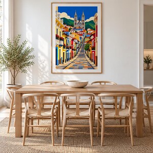 Street to the Cathedral — Quito, Ecuador — unframed fine art print. Frames and room accessories are not included.