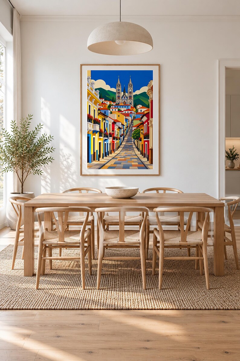 Street to the Cathedral — Quito, Ecuador — unframed fine art print. Frames and room accessories are not included.