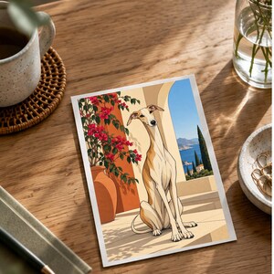 Mediterranean Greyhound — digital illustration shown as a display example. No physical item, frame or props included.