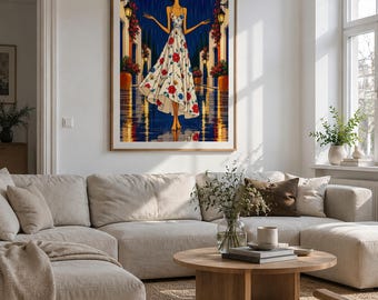 Serenity in the Rain Art Print, 40x60 cm Unframed Wall Art, Contemporary Fine Art by Zhydora