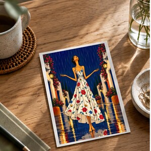 Serenity in the Rain — digital illustration shown as a display example. No physical item, frame or props included.