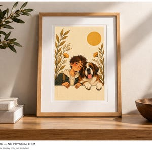 Golden Sun Friendship — digital illustration shown as a display example. No physical item, frame or props included.
