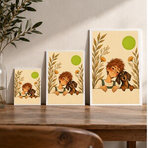 Green Sun Friendship — digital illustration shown as a display example. No physical item, frame or props included.