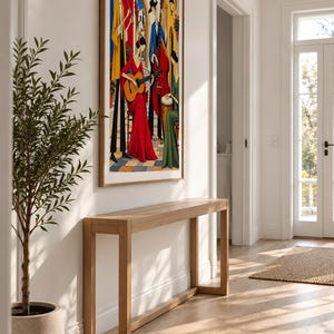 Musicians in a Mediterranean Courtyard — unframed fine art print. Frames and room accessories are not included.