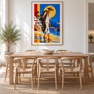 Fisherman by the Mediterranean Sea — unframed fine art print. Frames and room accessories are not included.