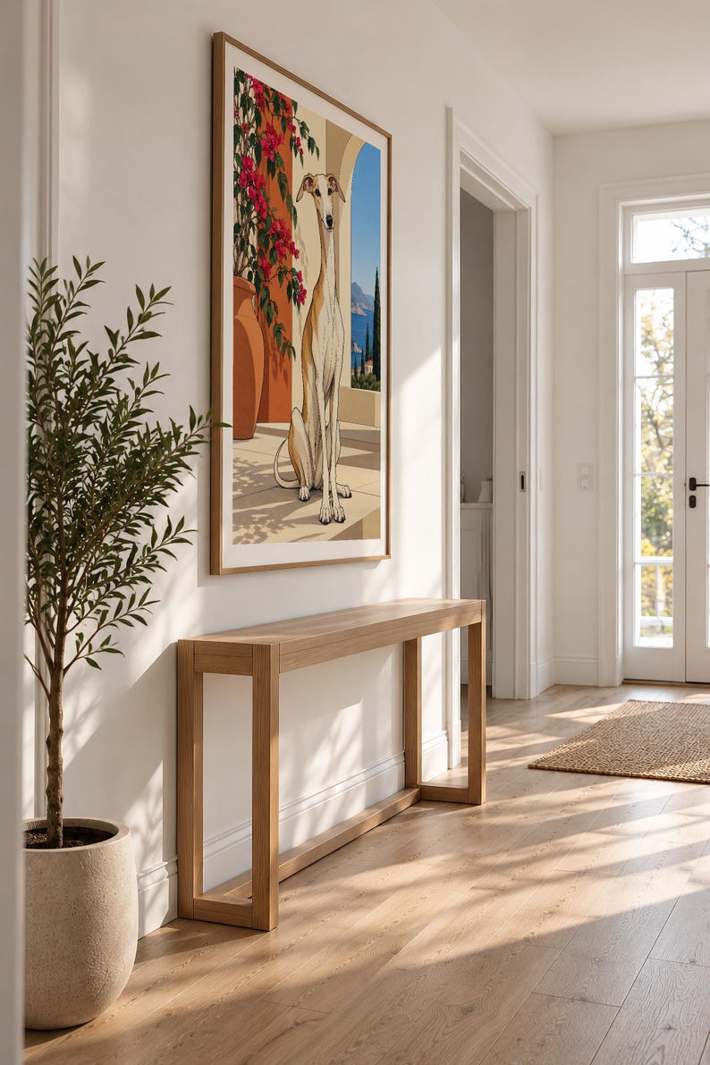 Mediterranean Greyhound — unframed fine art print. Frames and room accessories are not included.