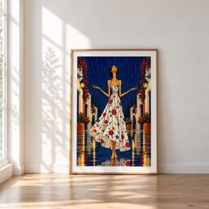 Serenity in the Rain — unframed fine art print. Frames and room accessories are not included.