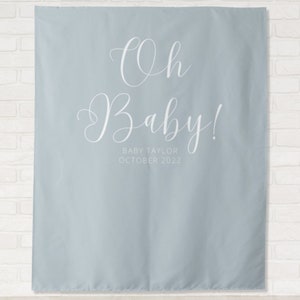 Oh Baby Personalized Baby Shower Banner | Boy or Girl Custom Party Backdrop