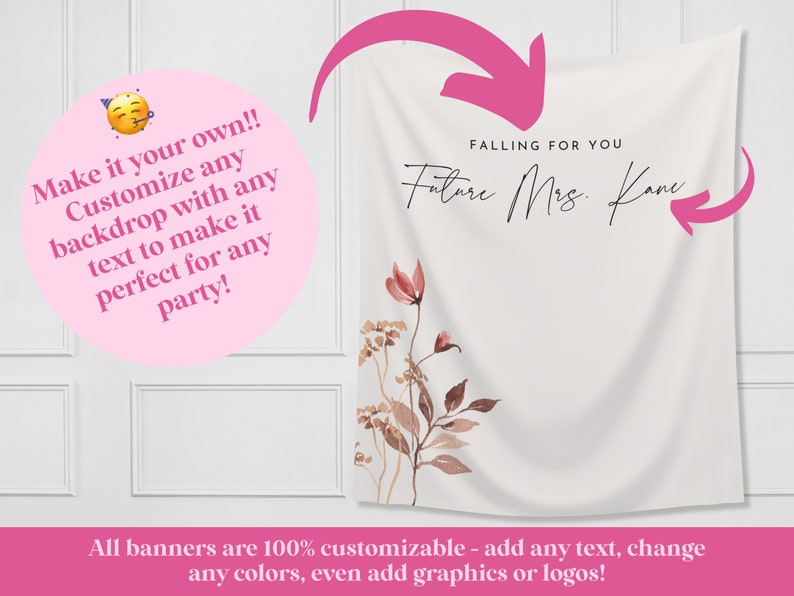Falling in Love with Baby Fall Wildflower Custom Banner Customizable Autumn Baby Shower Backdrop 1st Birthday Future Mrs Bridal Shower Custom Colors