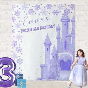Frozen Birthday Party Backdrop First Time in Four-ever Banner ...