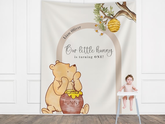 Banner Di Sfondo Winnie The Pooh Compleanno / Baby Shower Ragazzo - Foto 4