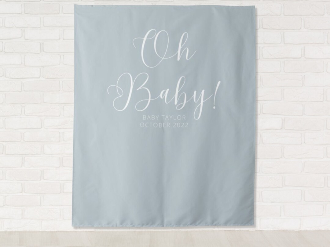 Oh Baby Personalized Baby Shower Banner Boy or Girl Custom Party