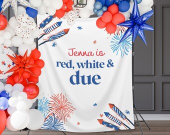 Baby-Enthüllungs-Banner 'Little Firecracker' – Glitzernd, Für Gender Reveal Party, 4. Juli Oder 1. Geburtstag