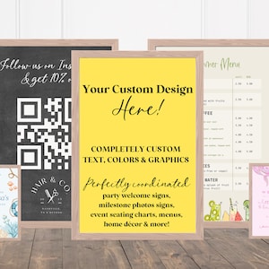 Signos personalizados hechos para usted / Signo personalizable / Imprimir plantillas digitales / Signo de nombre, Signo de regalo, Decoraciones de signos, Hito del bebé, Cumpleaños
