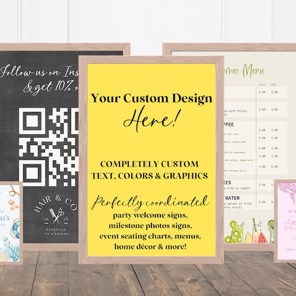 Custom Signs Made For You | Customable Sign | Print Digital Templates | Name Sign, Gift Sign, Sign Decorations, Baby Milestone, Birthday