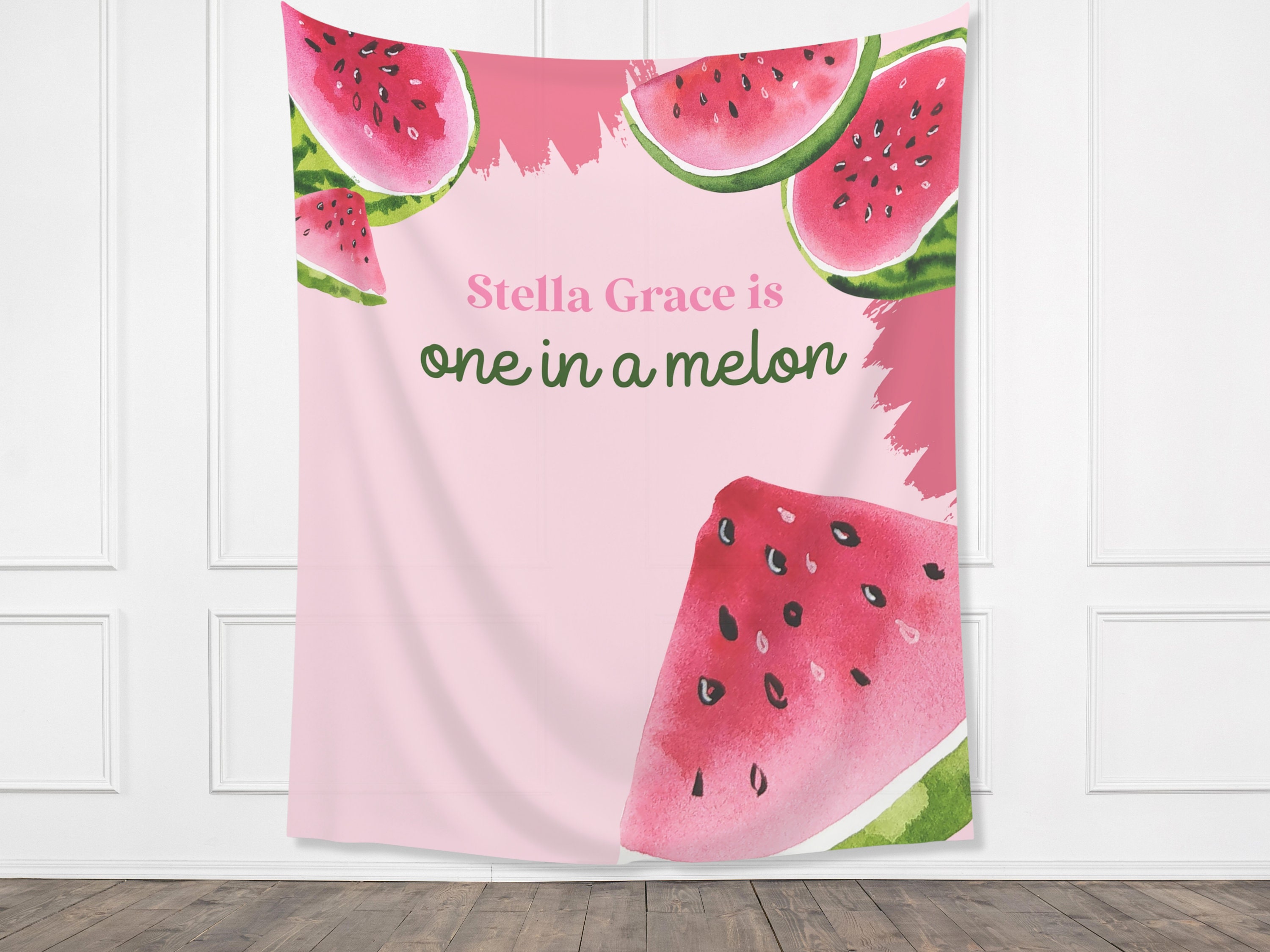 Summer Watermelon Farmers Market Photography Backdrops Summer Watermelon Party Backdrop First Birthday Backdrop For Girl 1st One Year Old First Birthday Cake Smash Photo Backdrops(Melon02, 7x5feet